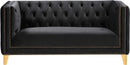 Michelle Black Velvet Loveseat