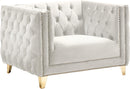 Michelle Cream Velvet Chair - NY Furniture Direct (NY)