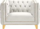 Michelle Cream Velvet Chair - NY Furniture Direct (NY)