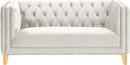 Michelle Cream Velvet Loveseat - NY Furniture Direct (NY)