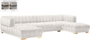 Gwen Cream Velvet 3pc. Sectional (3 Boxes) - NY Furniture Direct (NY)
