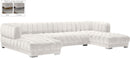 Gwen Cream Velvet 3pc. Sectional (3 Boxes) - NY Furniture Direct (NY)