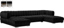 Gwen Black Velvet 3pc. Sectional (3 Boxes) - NY Furniture Direct (NY)