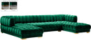 Gwen Green Velvet 3pc. Sectional (3 Boxes) - NY Furniture Direct (NY)