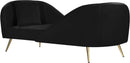 Nolan Black Velvet Chaise - NY Furniture Direct (NY)