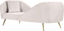 Nolan Cream Velvet Chaise - NY Furniture Direct (NY)
