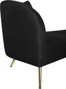 Nolan Black Velvet Chaise - NY Furniture Direct (NY)