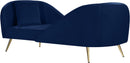 Nolan Navy Velvet Chaise - NY Furniture Direct (NY)