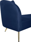 Nolan Navy Velvet Chaise - NY Furniture Direct (NY)