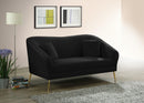 Hermosa Black Velvet Loveseat