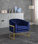 Carter Navy Velvet Accent Chair - NY Furniture Direct (NY)