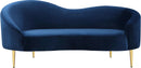 Ritz Navy Velvet Loveseat - NY Furniture Direct (NY)