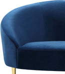 Ritz Navy Velvet Loveseat - NY Furniture Direct (NY)