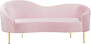Ritz Pink Velvet Loveseat - NY Furniture Direct (NY)