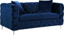 Scarlett Navy Velvet Loveseat