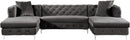 Gail Grey Velvet 3pc. Sectional