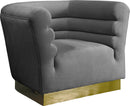Bellini Grey Velvet Chair - NY Furniture Direct (NY)