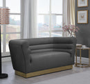 Bellini Grey Velvet Loveseat - NY Furniture Direct (NY)
