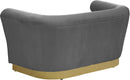 Bellini Grey Velvet Loveseat - NY Furniture Direct (NY)