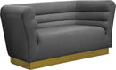 Bellini Grey Velvet Loveseat - NY Furniture Direct (NY)