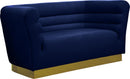 Bellini Navy Velvet Loveseat - NY Furniture Direct (NY)