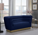 Bellini Navy Velvet Loveseat - NY Furniture Direct (NY)