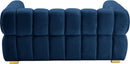 Gwen Navy Velvet Loveseat