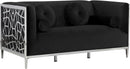 Opal Black Velvet Loveseat - NY Furniture Direct (NY)