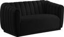 Dixie Black Velvet Loveseat - NY Furniture Direct (NY)