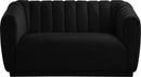 Dixie Black Velvet Loveseat - NY Furniture Direct (NY)