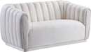 Dixie Cream Velvet Loveseat - NY Furniture Direct (NY)