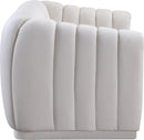 Dixie Cream Velvet Loveseat - NY Furniture Direct (NY)
