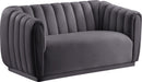 Dixie Grey Velvet Loveseat - NY Furniture Direct (NY)
