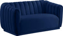Dixie Navy Velvet Loveseat - NY Furniture Direct (NY)