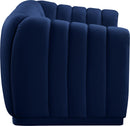 Dixie Navy Velvet Loveseat - NY Furniture Direct (NY)