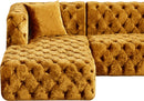 Coco Gold Velvet 3pc. Sectional (3 Boxes)