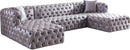 Coco Grey Velvet 3pc. Sectional (3 Boxes)