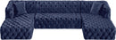 Coco Navy Velvet 3pc. Sectional (3 Boxes) - NY Furniture Direct (NY)