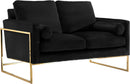 Mila Black Velvet Loveseat - NY Furniture Direct (NY)