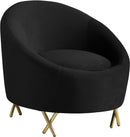 Serpentine Black Velvet Chair - NY Furniture Direct (NY)