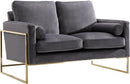 Mila Grey Velvet Loveseat - NY Furniture Direct (NY)