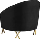 Serpentine Black Velvet Chair - NY Furniture Direct (NY)