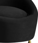 Serpentine Black Velvet Chair - NY Furniture Direct (NY)