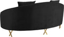 Serpentine Black Velvet Loveseat - NY Furniture Direct (NY)