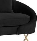 Serpentine Black Velvet Sofa - NY Furniture Direct (NY)