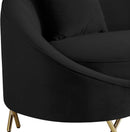 Serpentine Black Velvet Sofa - NY Furniture Direct (NY)