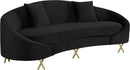 Serpentine Black Velvet Sofa - NY Furniture Direct (NY)