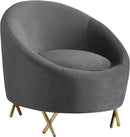 Serpentine Grey Velvet Chair - NY Furniture Direct (NY)