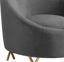Serpentine Grey Velvet Chair - NY Furniture Direct (NY)