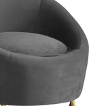 Serpentine Grey Velvet Chair - NY Furniture Direct (NY)
